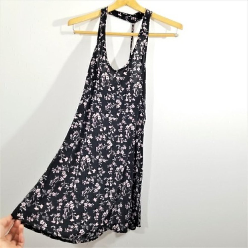 4/$25 Forever 21 Black Floral Racerback Mini Dress
